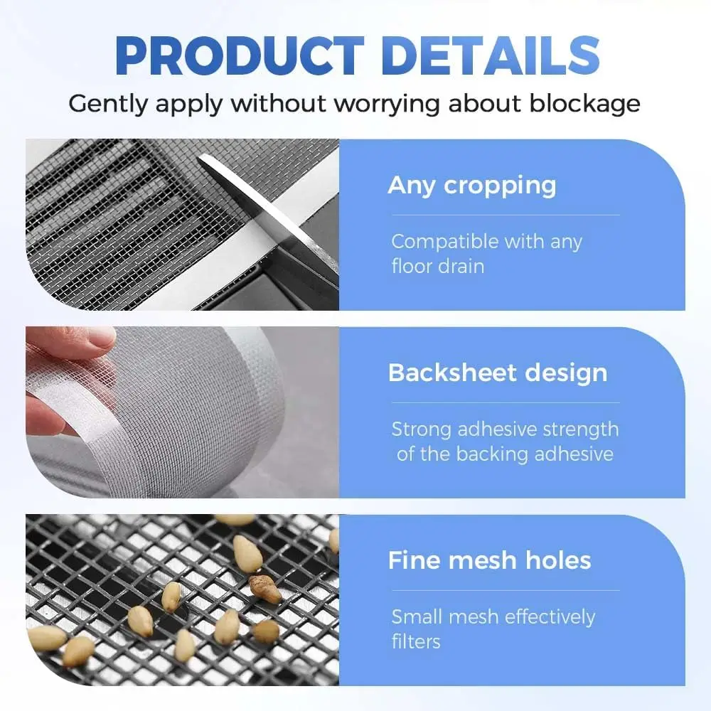 Disposable Hair Drain Stickers Customizable Mesh Hair Catcher for Bathroom Tub  Kitchen Sink Easy Install Drain Protector Filter