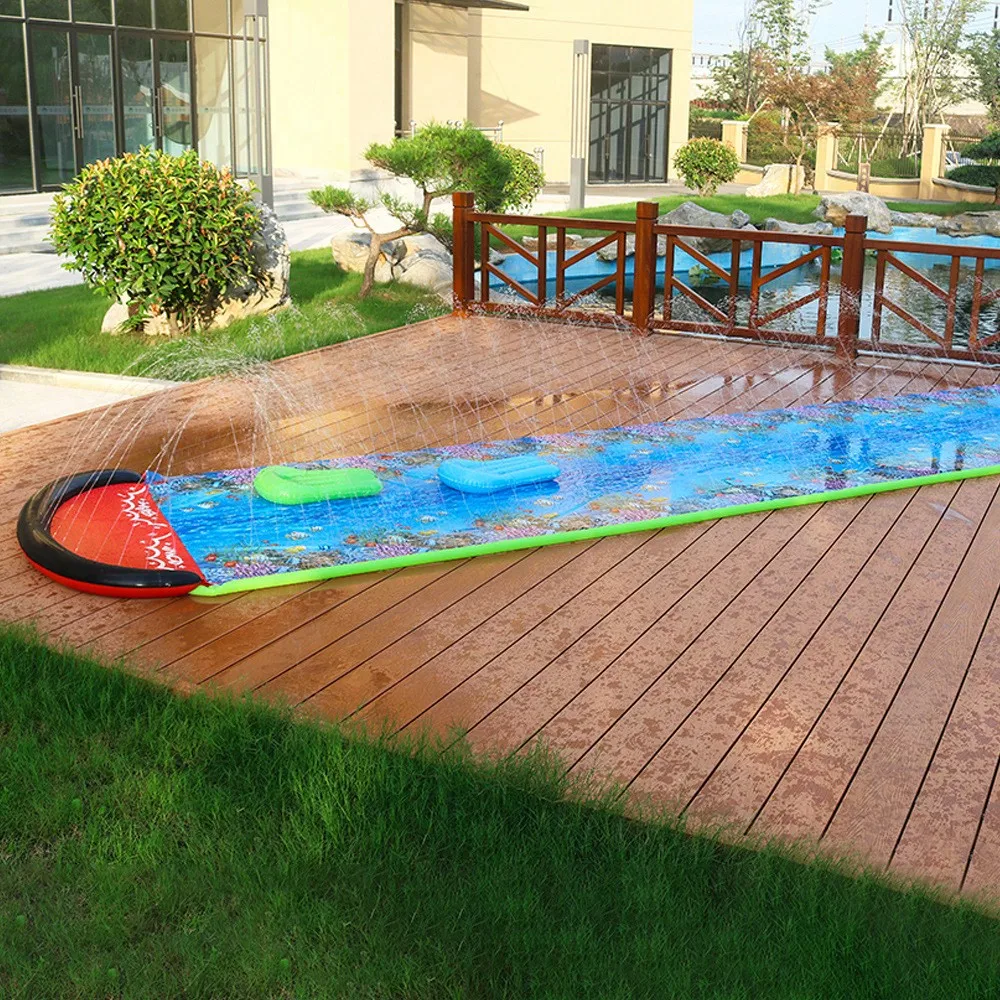 1pcs Heavy-Duty Sprinkler Lawn Water Slide with Body Board, Backyard Summer Toy