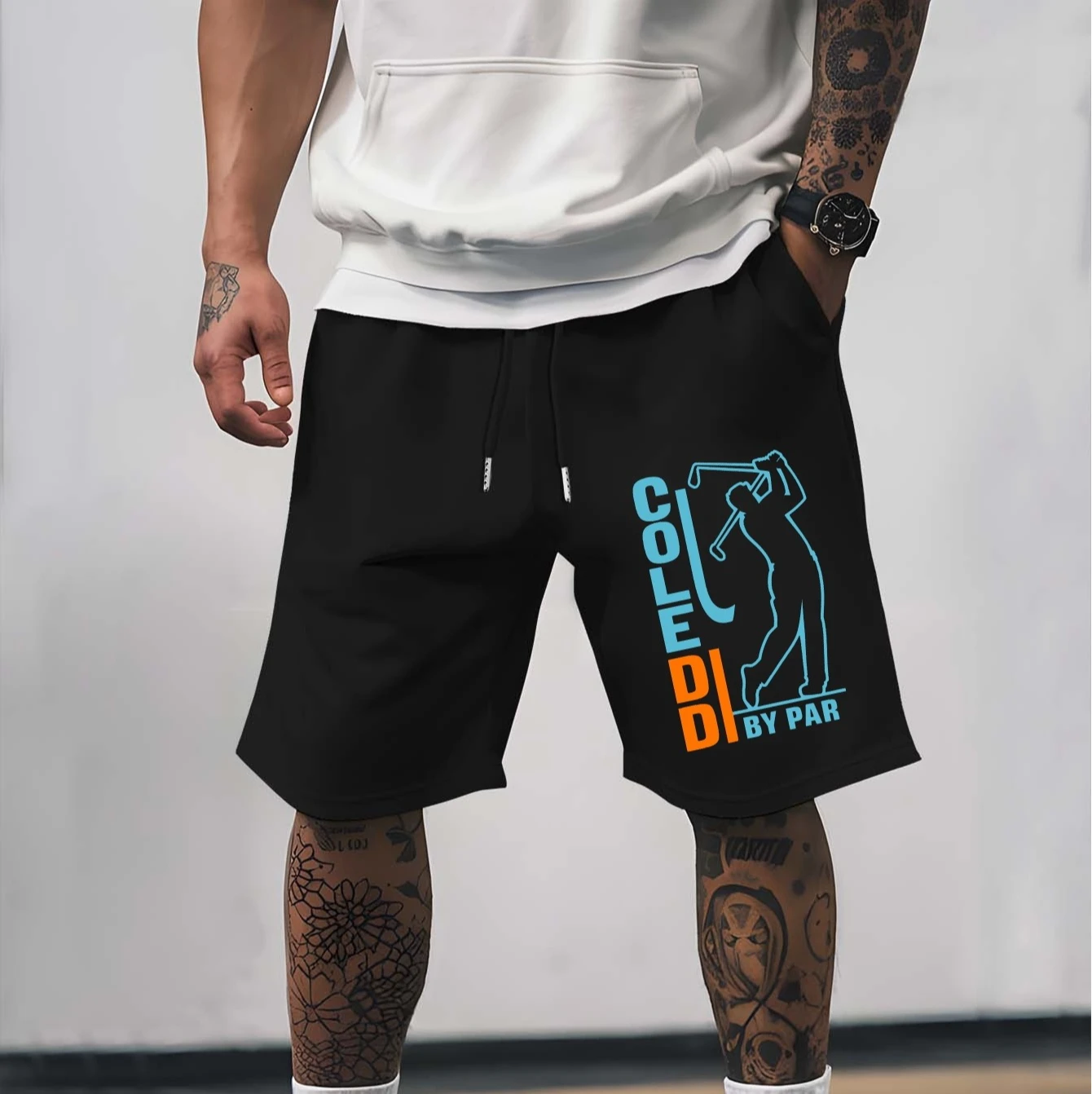 

Men's Casual Solid Color Shorts with Drawstring Waistband Design, Perfect for Summer Beach Vacations