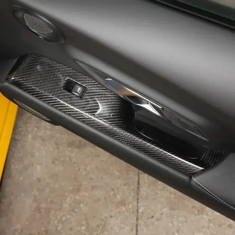 For Toyota GR Supra A90 A91 Real Dry Carbon Fiber 19-2022 Window Lift Switch Panel Interior Decoration Modification Accessories