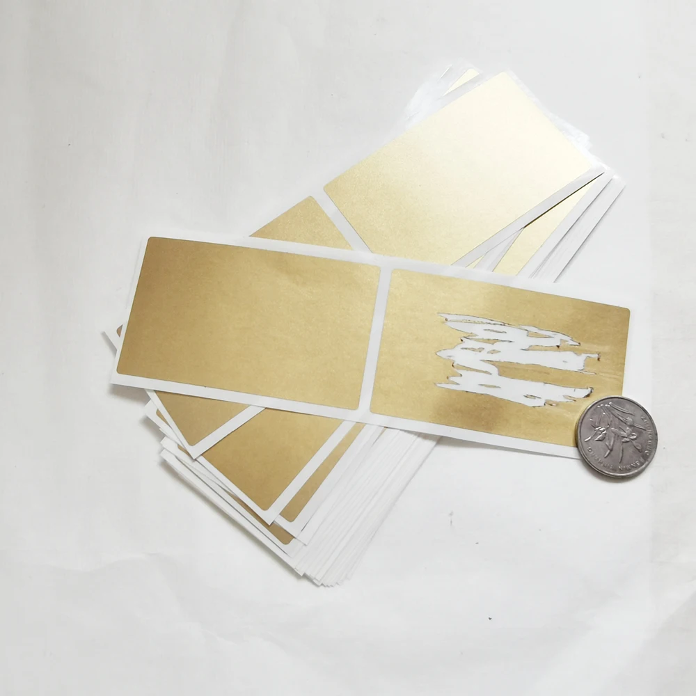 35*58mm 50pcs Silver Gold Adhesive SCRATCH OFF Stickers For DIY Password Hand Made Scratched Stripe Card Film