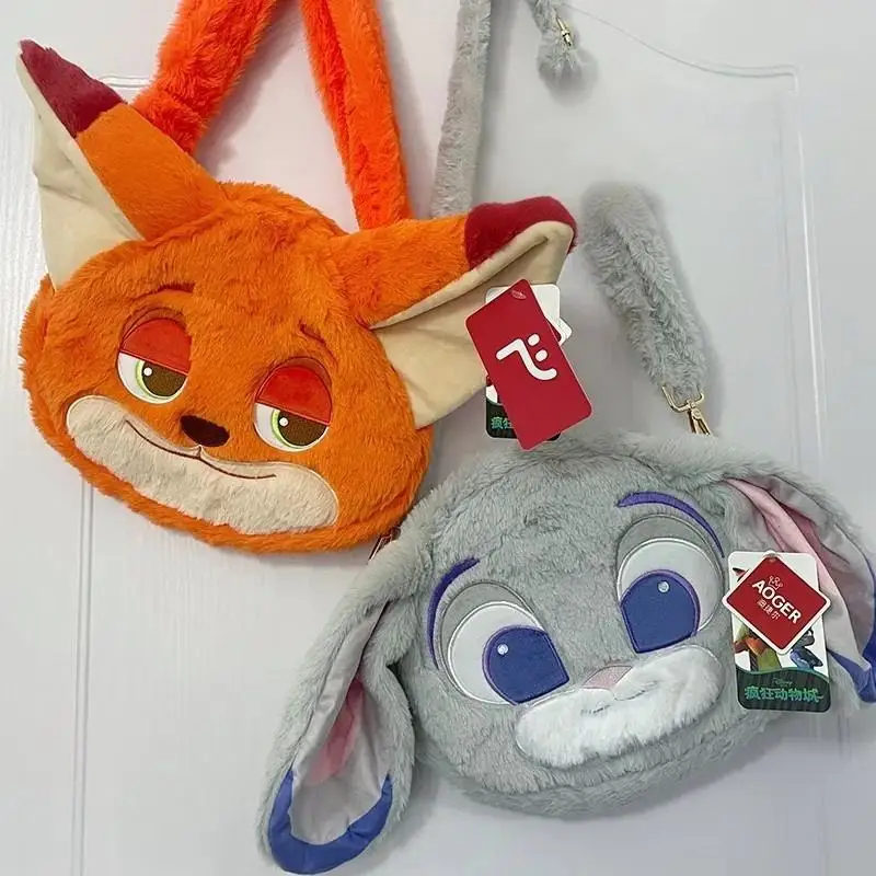 

Новая плюшевая сумка через плечо Disney 2025 Zootopia Nick Wilde, милая мультяшная пушистая сумка через плечо для детей и девочек, повседневная сумка для покупок