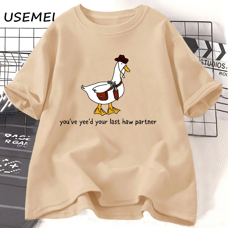 

You Just Yee'd Your Last Haw Partner T-Shirt Funny Duck Graphic T Shirts Women Men Casual Summer Cotton Short Sleeve Tee Shirt