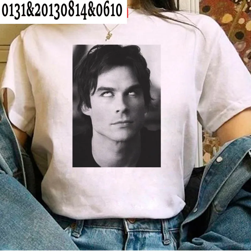O vampiro diários t camisa feminina kawaii femme menina filme ulzzang casual camiseta engraçado unisex verão topos camisetas roupas femininas
