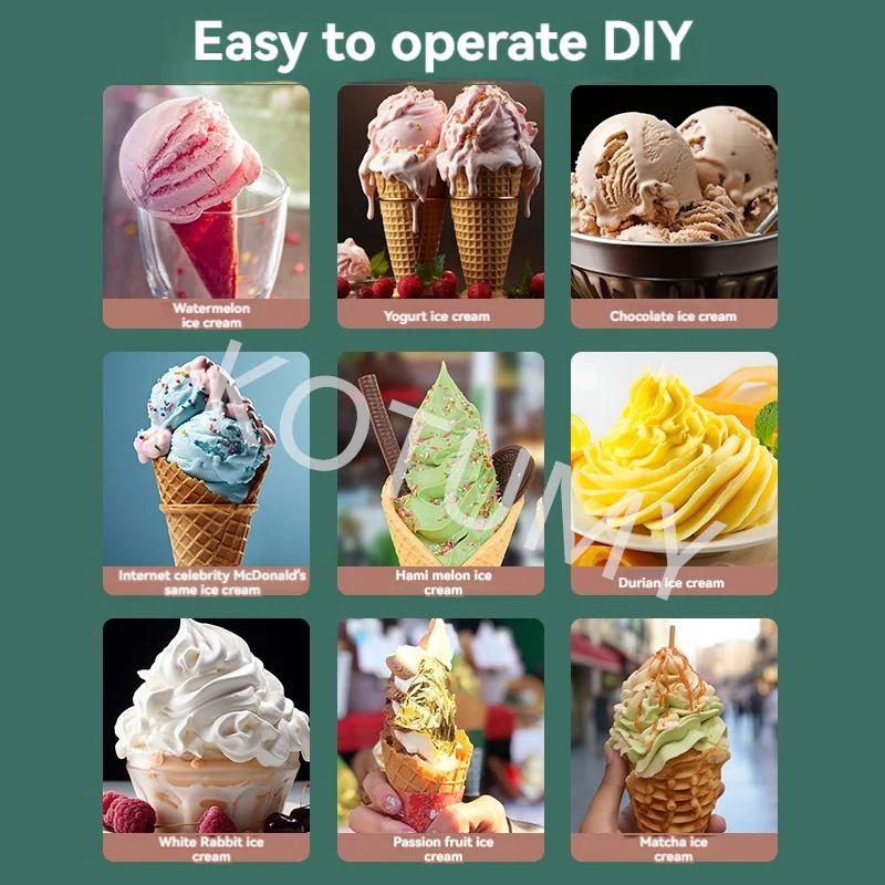 Fully Automatic Ice Cream Machine, Home Small Children DIY Homemade Cone Machine, Ice Cream Machine, Mini Ice Cream Machine