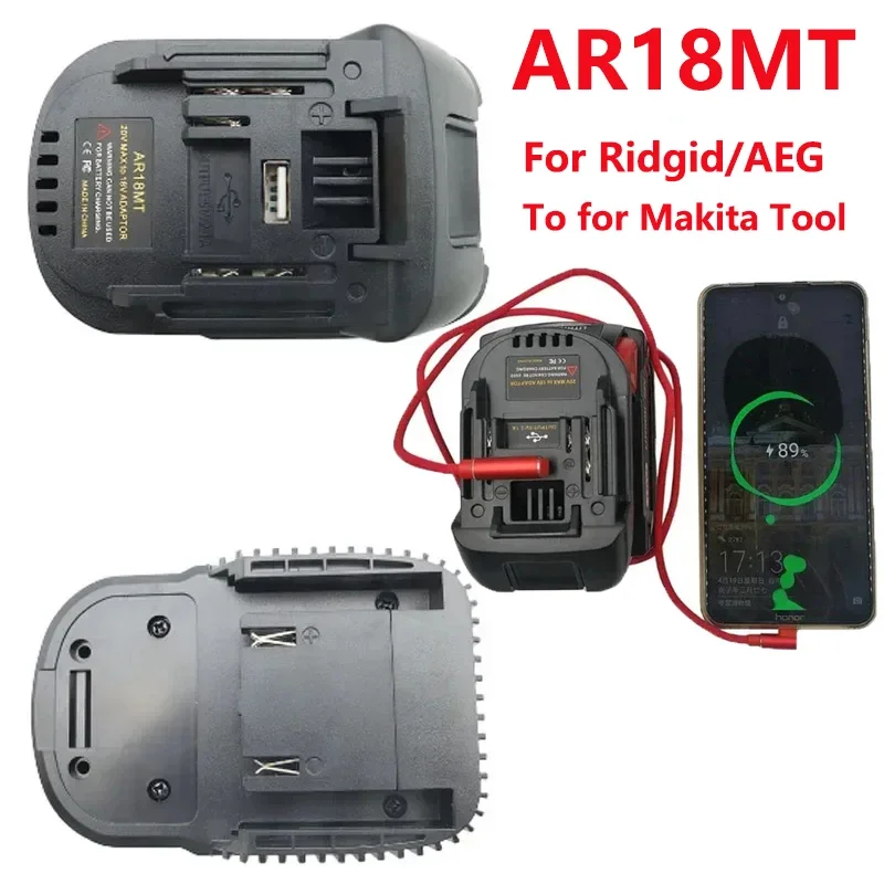 Battery Adapter Converter AR18MT for Ridgid for AEG 18V Lithium Battery Convert To for Makita 18V Li-Ion Battery Power Tools