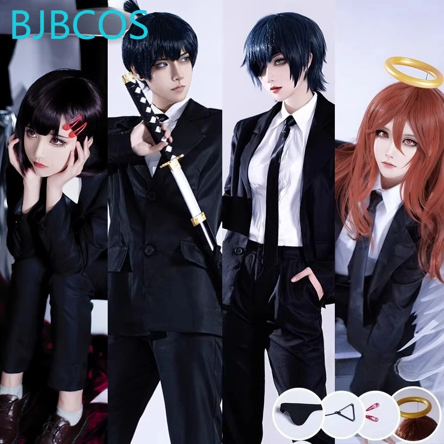 

Anime Chainsaw Man Angel Devil Hayakawa Aki Cosplay Higashiyama Kobeni Himeno Denji Costume DK Black Suit Uniform Halloween