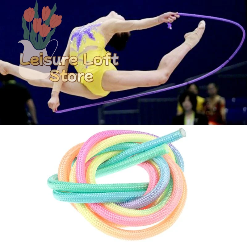 Gymnastik-Seil Springseil Fitness Regenbogenfarbenes Sporttrainingsseil Rhythmische Gymnastik-Seil Sportgerät