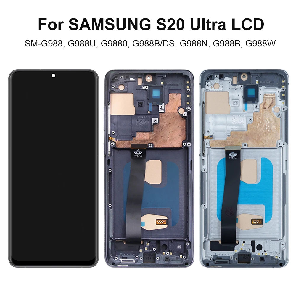 S20 Ultra 5G TFT LCD Screen Assembly for Samsung Galaxy S20 Ultra G988B G988B/DS LCD Display Touch Screen Digitizer with Frame