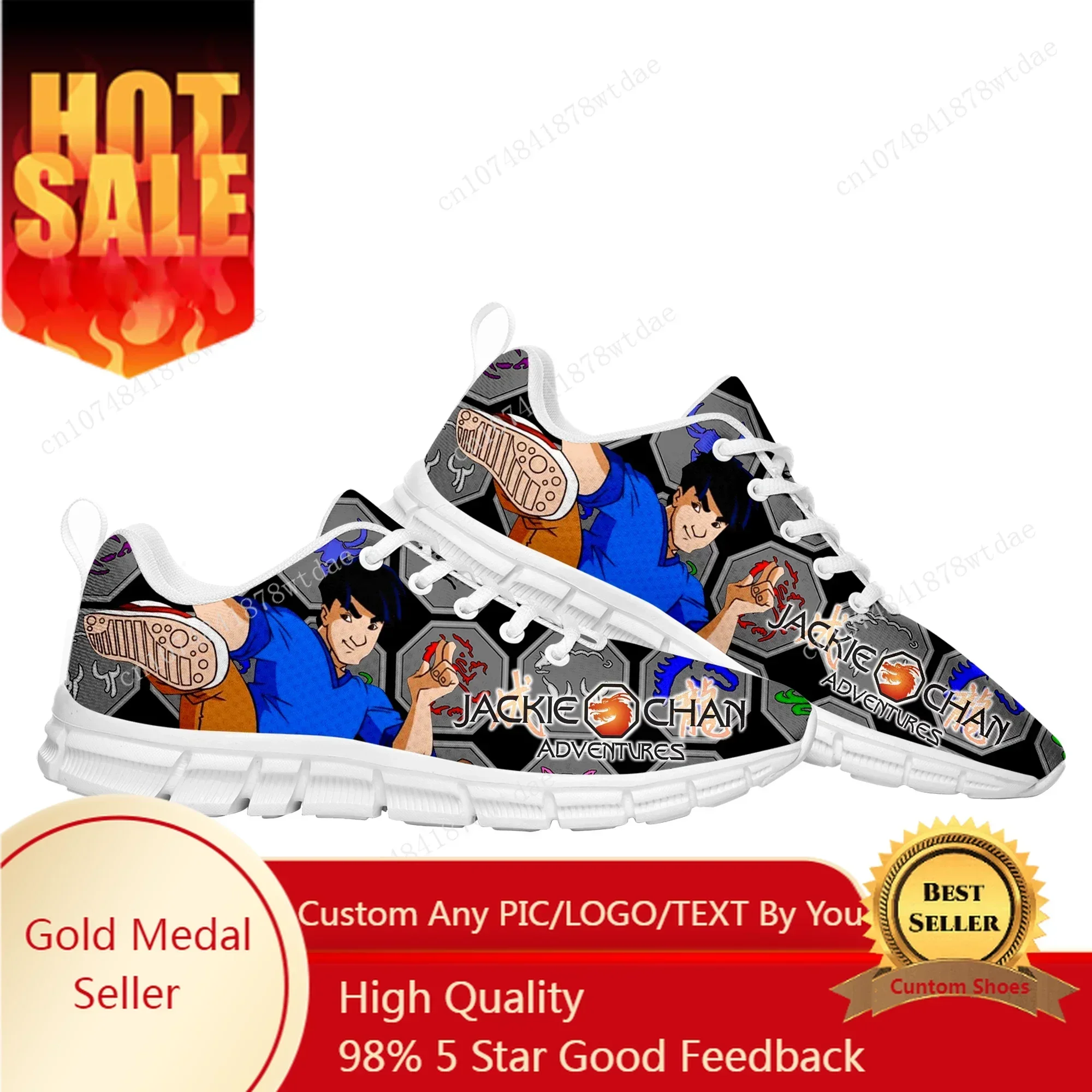 

Jackie Chan Adventures Sports Shoes Mens Womens Teenager Comfortable Sneakers High Quality Manga Comics Sneaker Custom Shoe
