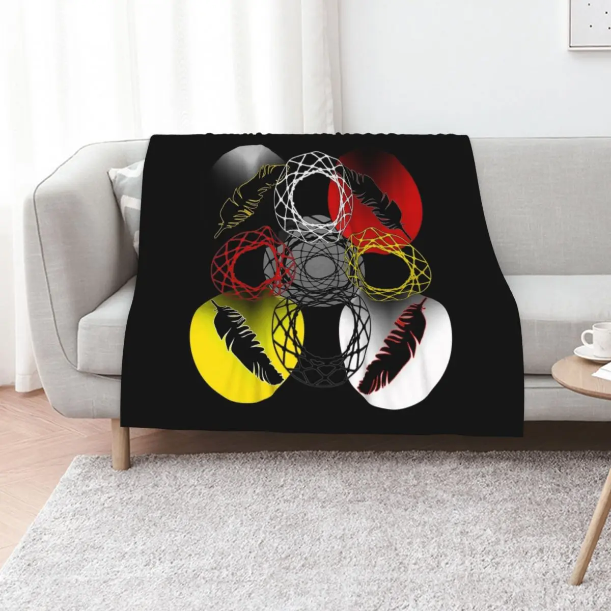 Medicine Wheel Throw Blanket Loose Quilt Hair Thin decorative Sofas Blankets