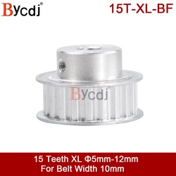 Bycdj 15Teeth XL Timing pulley Bore 5/6/6.35/8/10/12mm for width 10mm XL Synchronous Belt 15-XL BF Gear 5.08mm Pitch Transmisson