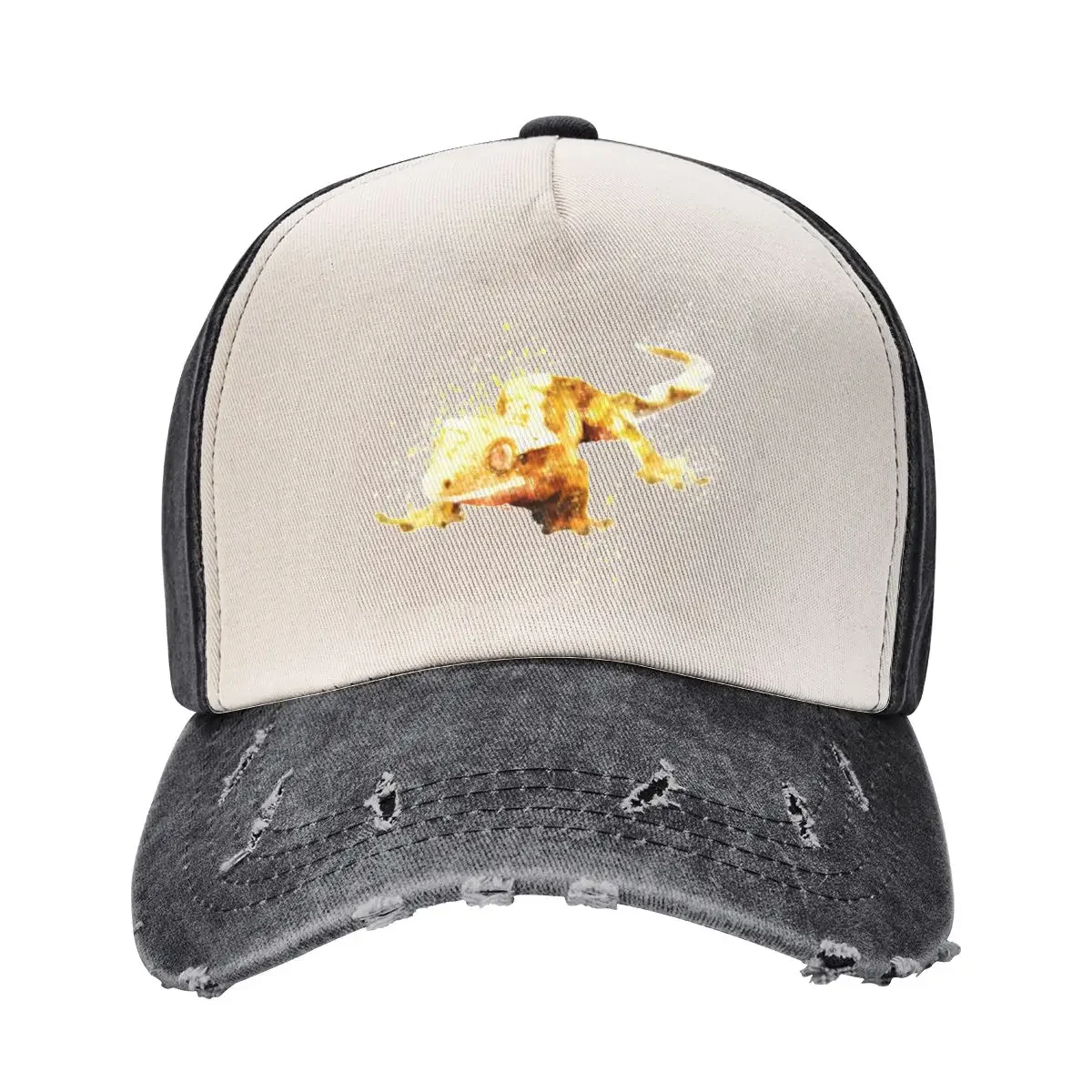 

Crested gecko art watercolors Baseball Cap Horse Hat tactical cap custom caps Men Caps Women's