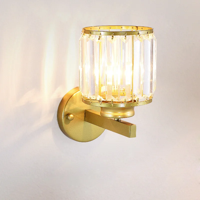 

Deluxe Golden Crystal Wall Lamp Circular for Bedroom Living Room Balcony Home Decor Hotel Lobby - Elegant Lighting Fixture