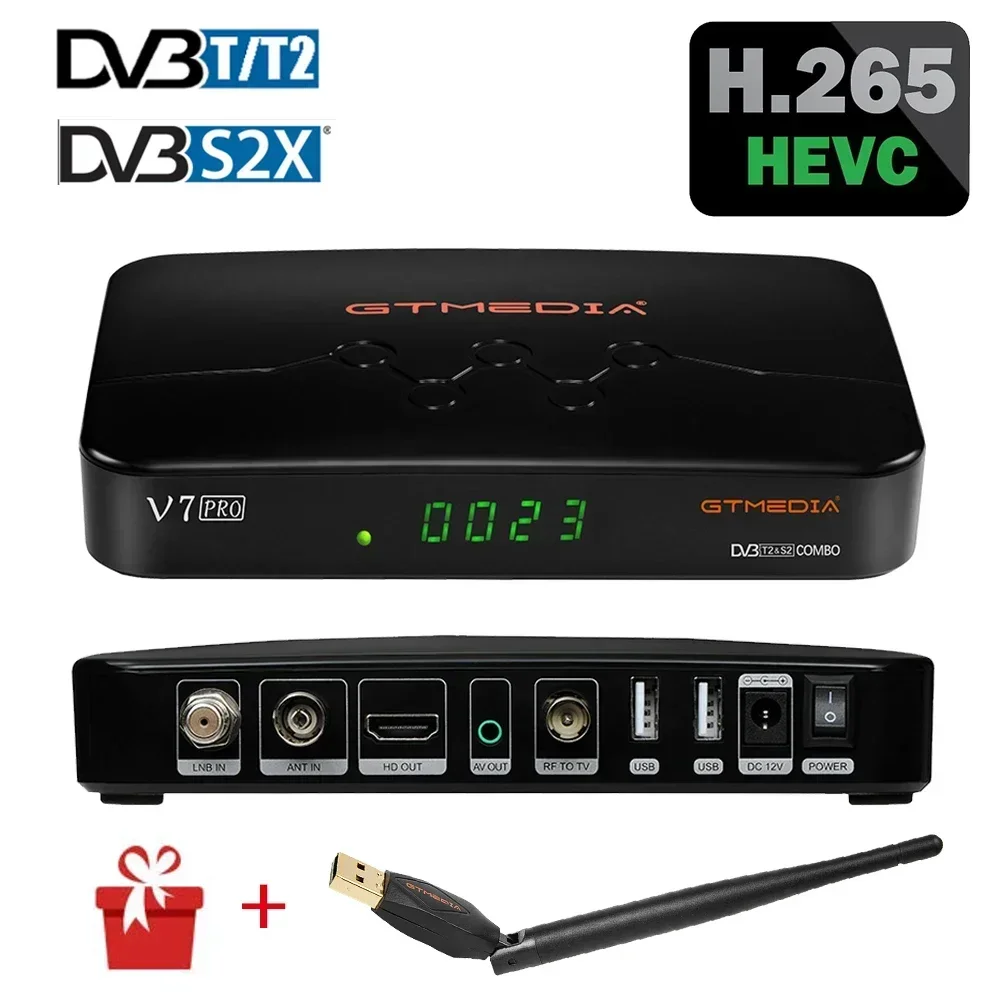 US.EU V7 Pro جهاز استقبال أرضي جهاز استقبال الأقمار الصناعية FHD DVB-S2 T2 Combo H.265 مخزون بطاقة CCAM CA الرئيسية 10 في إيطاليا إسبانيا