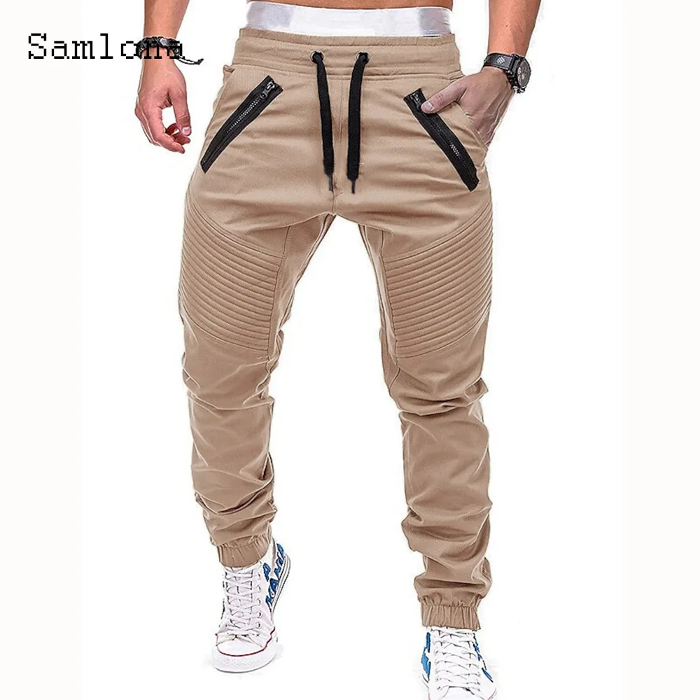 2025 America and Europe Fashion Zipper Pocket Casual Pants Men's Ankle-Length Trouser Men's Drawstring Pencil Sweatpants New