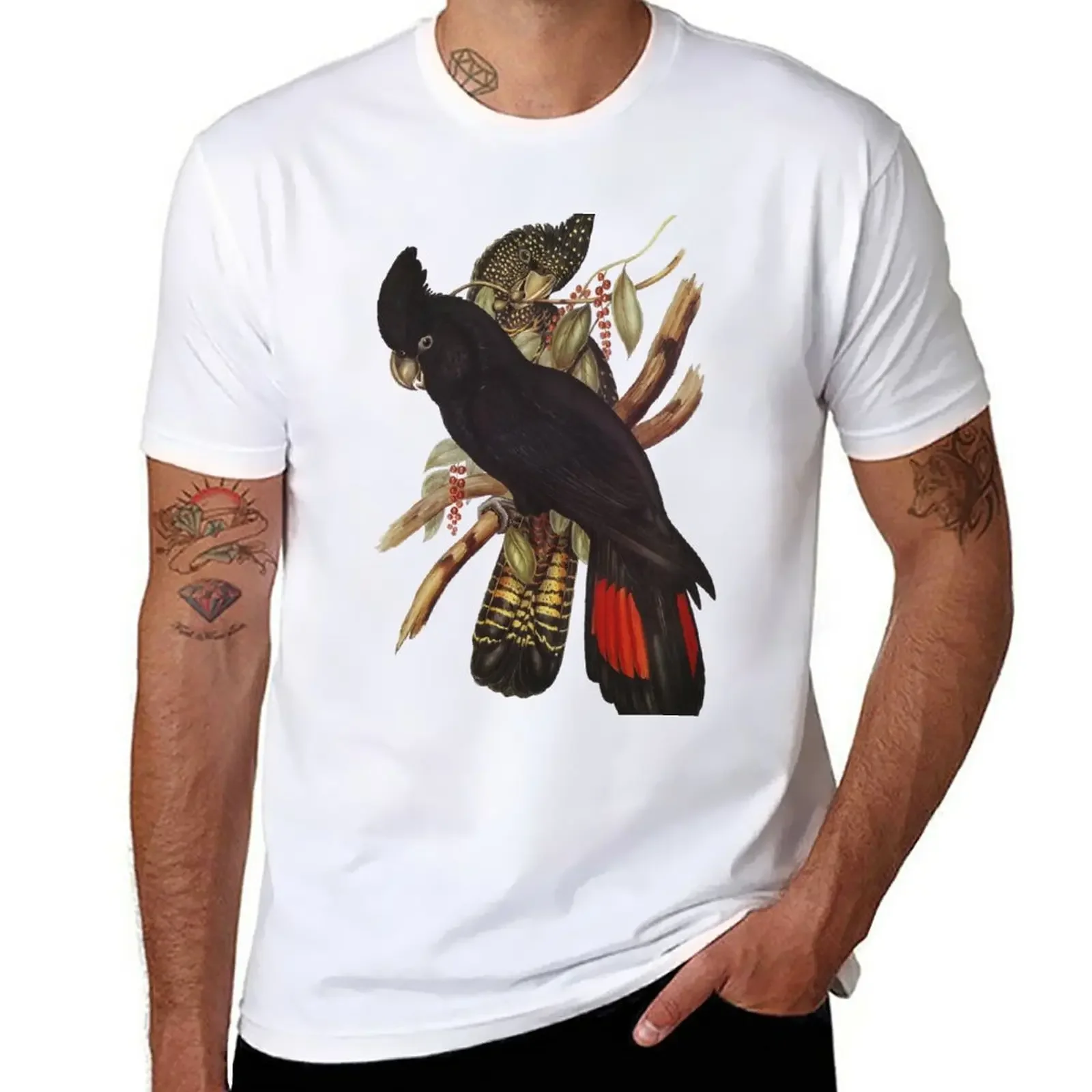 New Red Tailed and Yellow Tailed Black Cockatoo T-Shirt customs for a boy essential t shirt plain t shirts men