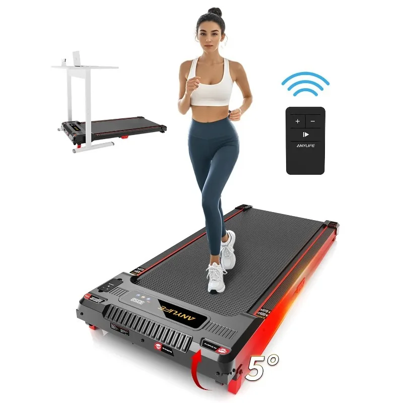 Under Desk Treadmill, Incline Walking Pad Treadmill 330lbs Capacity, 2.5HP Portable Treadmills for Home