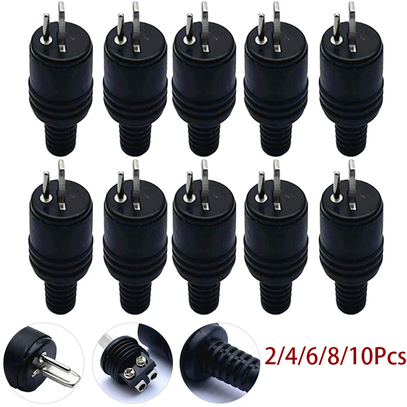 2pcs Male Speaker Tools Power Signal Audio Black Adapter Mini Accessories DIN Plug Screw Terminals 2 Pin Connector