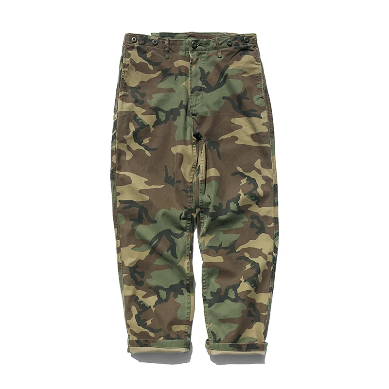 

American Sle Vintage Waed Camouflage Work Pants Men's Loose Straight Casual Trousers Trendy Brand Ameika Kacci