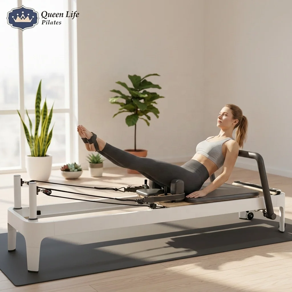 2026 Trending Pilates Reformer Australia Style Aluminum White Pilates Machine Studio Quality for Core Body Therapy
