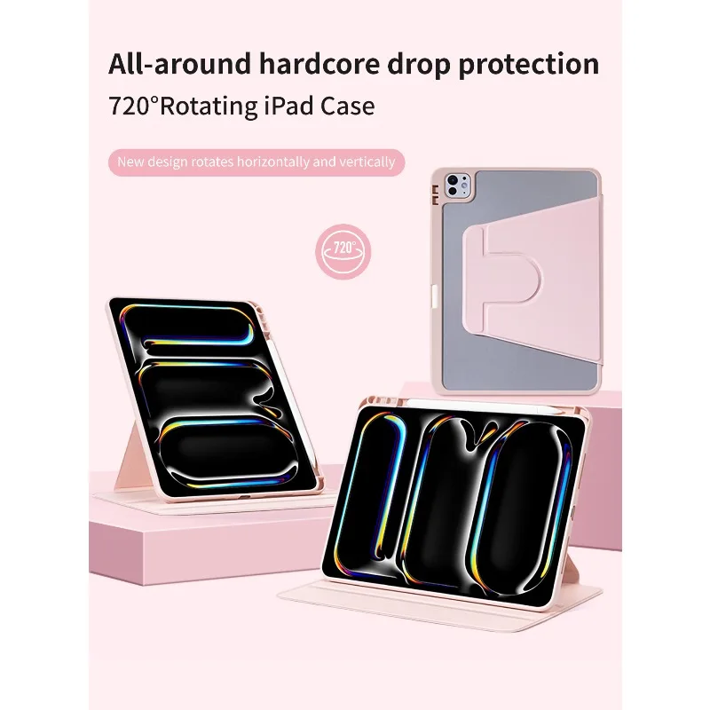 

720 ° Вращающийся чехол для iPad Чехол для iPad Air 3 4 5 Mini 6 7 Pro 11 12,9 13 дюймов Защитный чехол для планшета 10-го поколения 10,9 дюйма с слотом для ручки