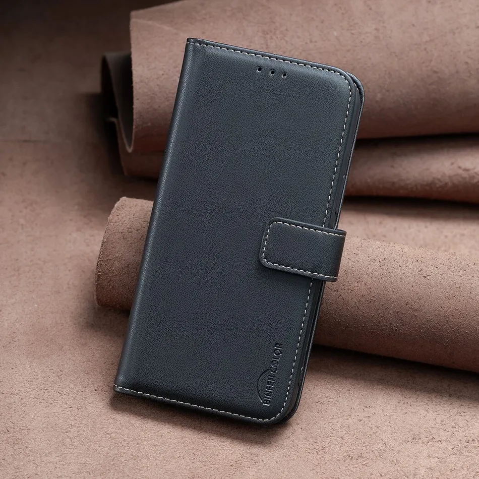 Flip Leather Cases For Xiaomi 11i 12T 13 Civi 2 3 Redmi 12C 10C 9C 10A K40 K60 Pro A1 Plus Wallet Single Color Phone Funda D07F