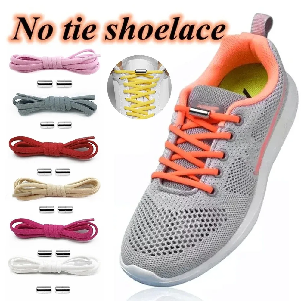Quick Fit Semicircle No Tie Shoelaces Metal Lock Elastic Lazy Laces One Size Fits All Adjustable Shoe Rope Shoes Accessories