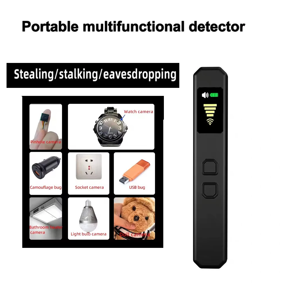 

S6 Pro Portable Anti-Surveillance Guard Detects Camera/Bug/GPS Tracker 10M Scanner 30 Day Runtime for Hotel Travel Home Security