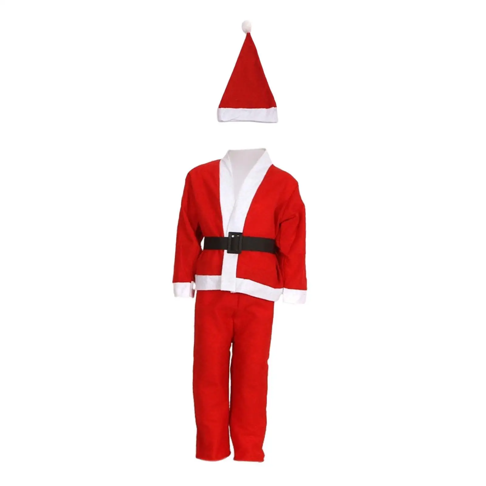 Disfraz de Papá Noel de Navidad para niños, disfraz elegante con sombrero, conjunto completo para espectáculo y fotos de escenario de Carnaval de Navidad