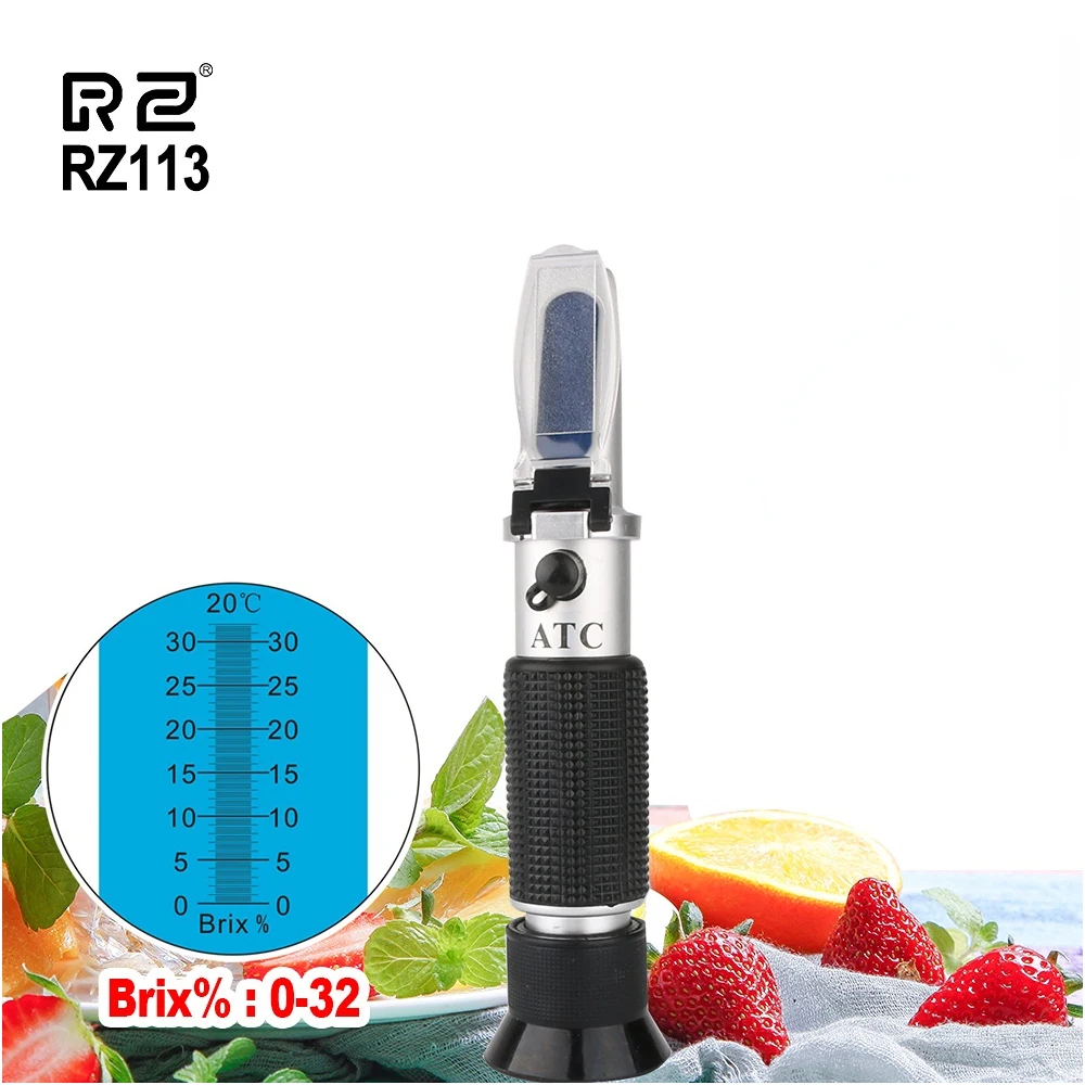 

RZ Brix Refractometer 0~32% RZ113 ATC Optical Sugar Food Beverages Sugar Content Meter Handheld Brix Meter Sugar Refractometers