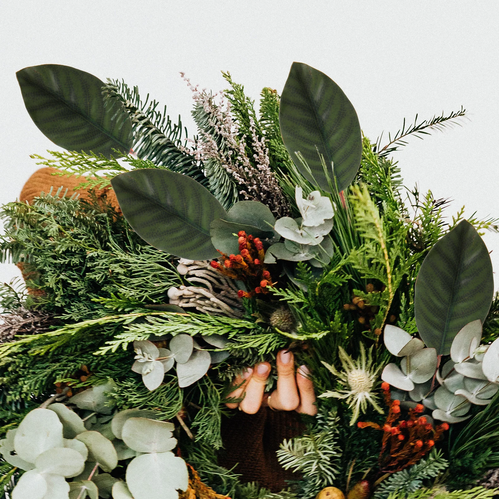 

30pcs Artificial Magnolia Leaves Silk Fake Greenery Leaf Decor for Wreaths Home Party Table Wedding Aisle DIY Crafts