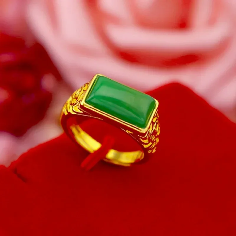 Pure 9999 24k real gold  ring solid model full star gold ring to attract wealth and prosperity solid gold ring