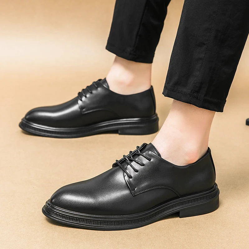 

Business formal casual leather shoes male British leather Korean best man wedding 2025 new men's leather shoes