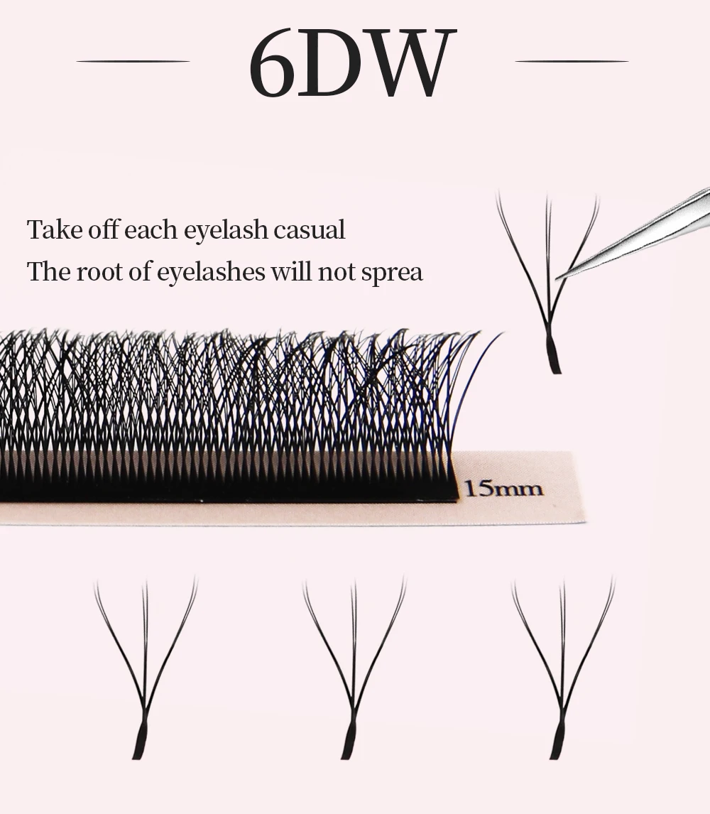 Goddess YY W-förmige Wimpern 2D 3D 4D 5D 6D 7D 8D Automatisch blühende vorgefertigte Fächerwimpern Extensions Natürliche Einzelwimpern – Detail 9