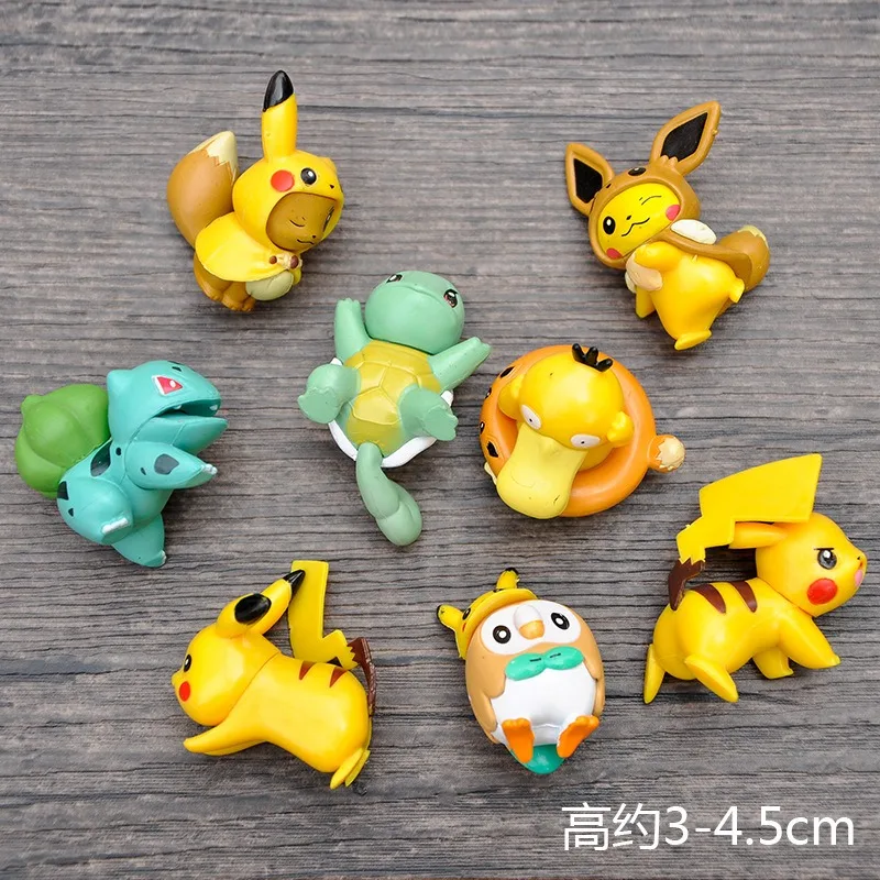Scatola Sorpresa con Piccole Figure Pokémon all'Ingrosso, Psyduck Pikachu Squirtle, Bambole Anime Kawaii, Ornamento da Scrivania