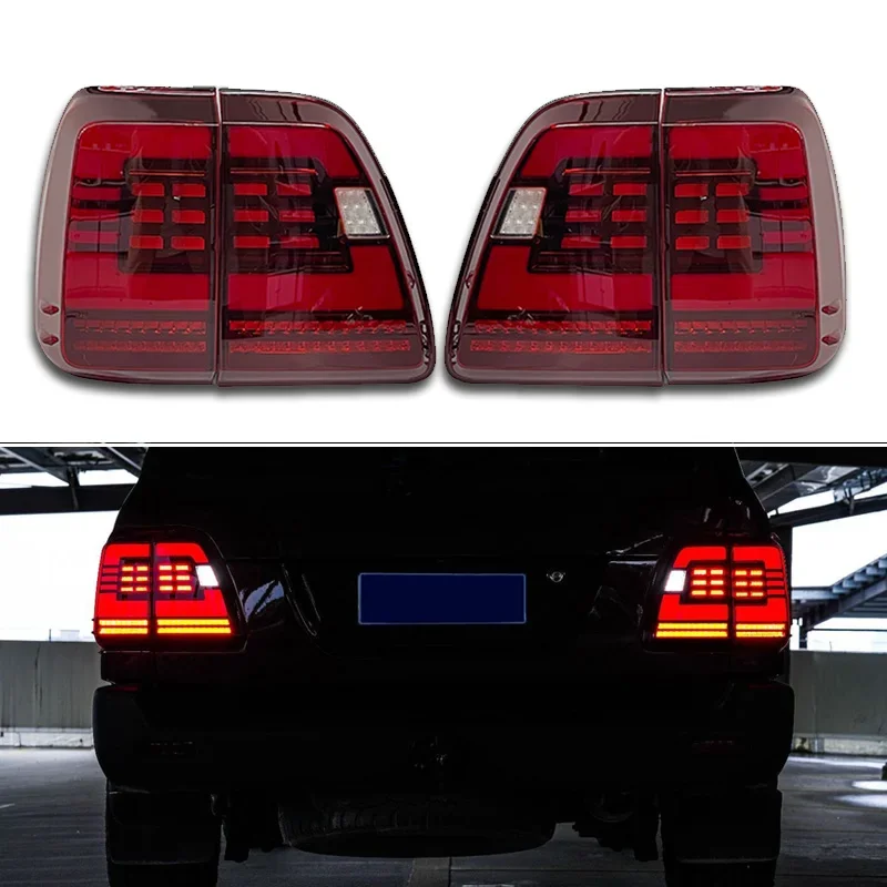 Car LED Tail Light For Toyota Land Cruiser 100 LC100 1998-2007 Rear Running Lamp  + Brake + Reverse + Dynamic Turn Signal