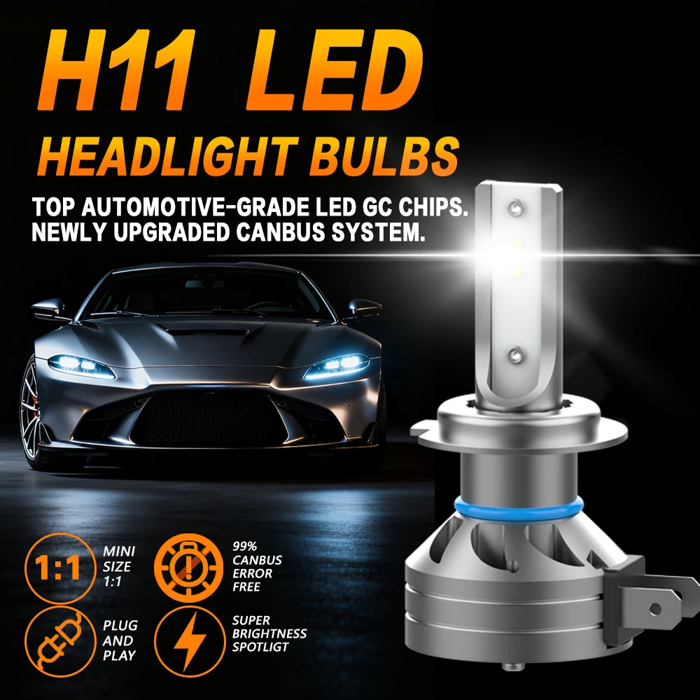 

2PCS H11 LED Headlight Canbus 9006 HB4 Car Light Bulbs 1000w 5000000lm Fog Lamp for Renault Volkswagen Golf Ford Fiat Chevrolet