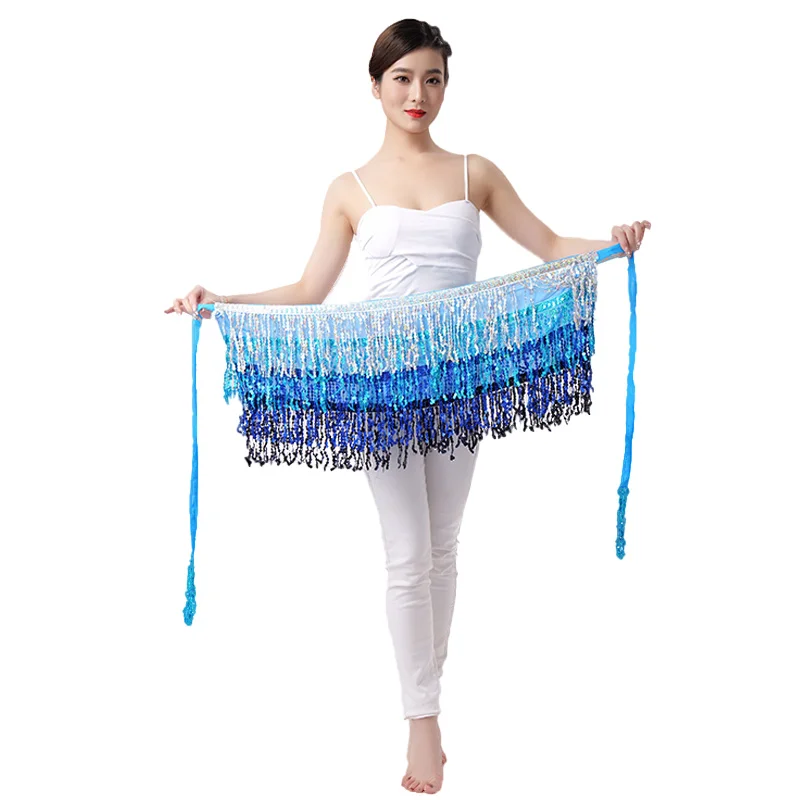 

Belly Dance Skirt DS Sequin Tassel Hip Scarf Belt Fringe Festival Rave Clothing for Women Strappy Halloween Costume 13 Color