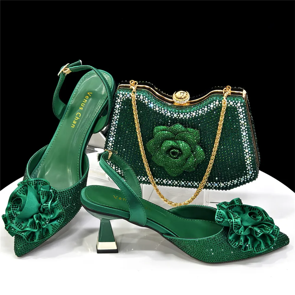 

Sequins Excellent Glamorous Party Shoes & Bag Set: In Stock Elegant Heels with Matching Purse for Party Occasions