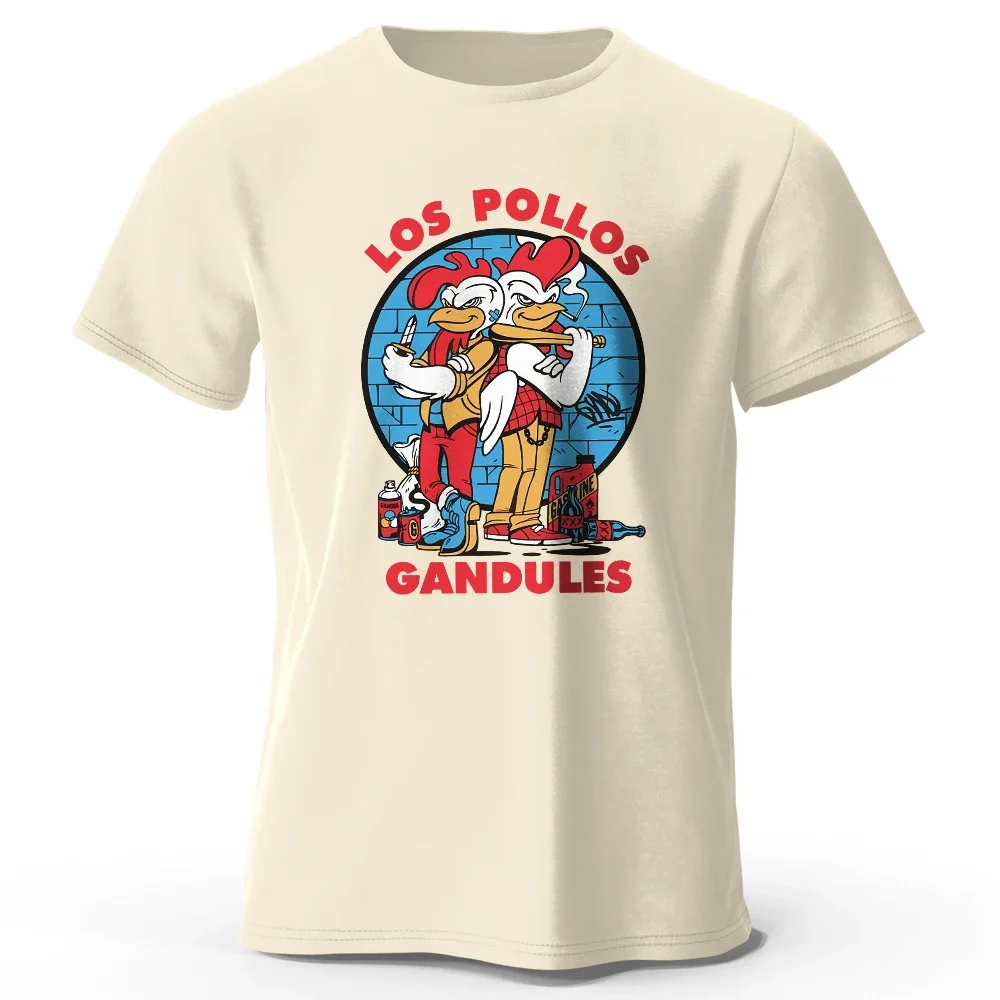 Los Pollos Gandules Printed Men's T-Shirt 100% Cotton Oversized Funny Graphic Tees for Men Summer Tops