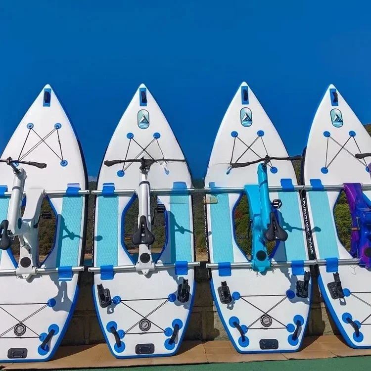 2026 Outdoor Amusement Park Water Bike Pedal Boat Water Bicycle Inflatable Floating Water Bike For Sale