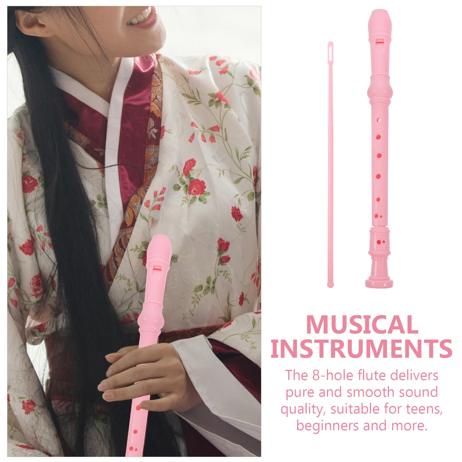

Soprano Flute Recorder Whistle Musical Instrument For Beginners Teens With Storage Bag