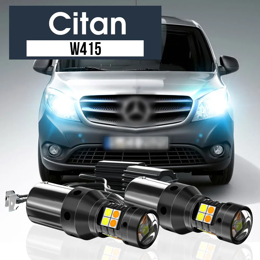 

2pcs LED Dual Mode Turn Signal+Daytime Running Light Blub DRL Canbus Accessories For Mercedes Benz Citan W415 2012-2013