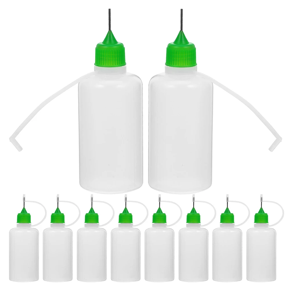 

12pcs 50ml Water Bottling Needle Tip Applicator Green Cap Squeeze Liquid Squeeze Bottles For Liquids Oil DIY