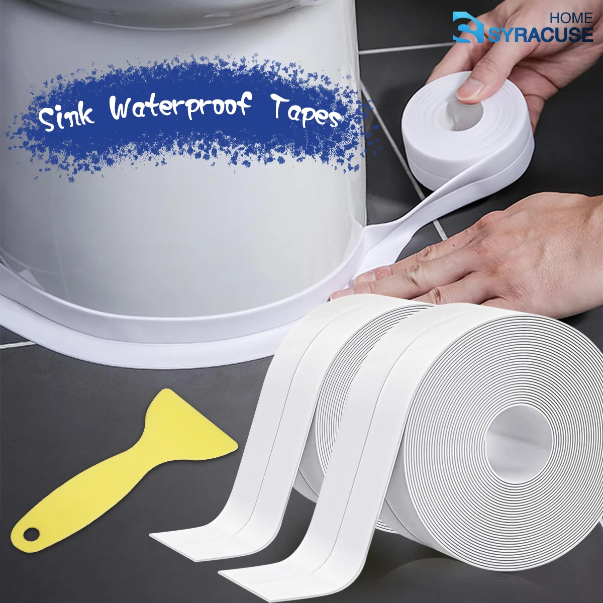 1 Roll PVC Waterproof Sealing Tape for Bathroom Sink, Shower, Bathtub and Toilet - Self Adhesive Wall Sticker