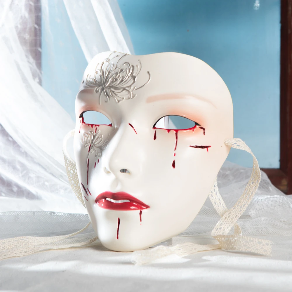 Masque de Style ancien pour adulte, visage complet, blanc pur, Costume Hanfu rétro, accessoires de Costume, accessoires de spectacle de bal de fête, Style Couple