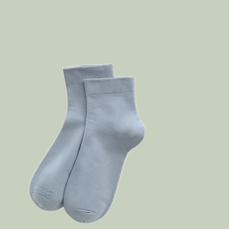 2/5 Pairs High Quality Summer Solid Color Boneless Short Tube Confinement Socks Mid-tube White Pure Cotton Women's Socks