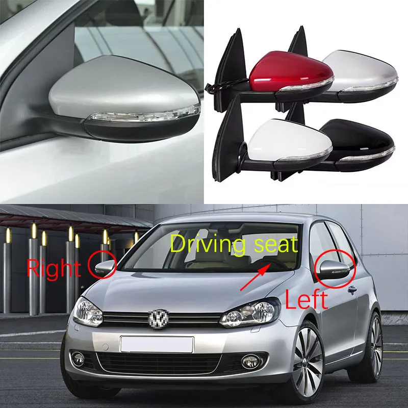 Części samochodowe Lusterko zewnętrzne boczne lusterko wsteczne do VW VOLKSWAGEN Golf 6 2008-2013 Ręcznie składane
