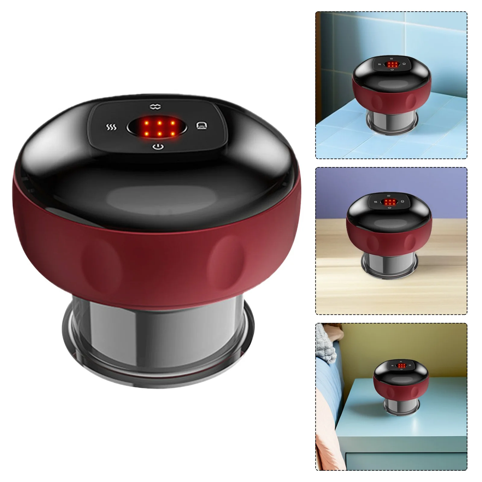 

Electric Cupping Massager for Home Use Fast Warming Scraping Instrument for Muscle Recovery Portable Cupping Therapy Tool Set